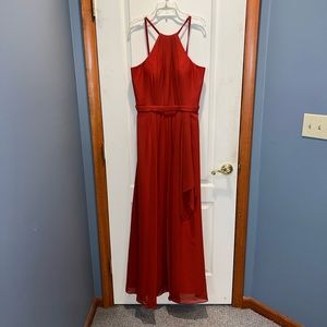 Rust orange floor length dress